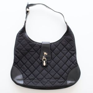 Burberry Black Quilted Nylon Bag with Key!…